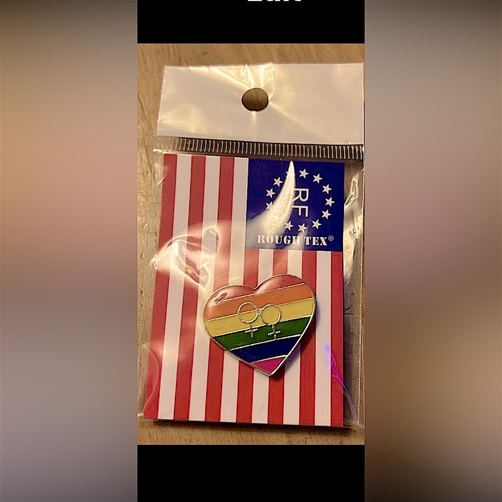 1 LGBTQ+ Lesbian Pride Rainbow 🌈 Flag Heart Shaped Double Female Symbol Pin
